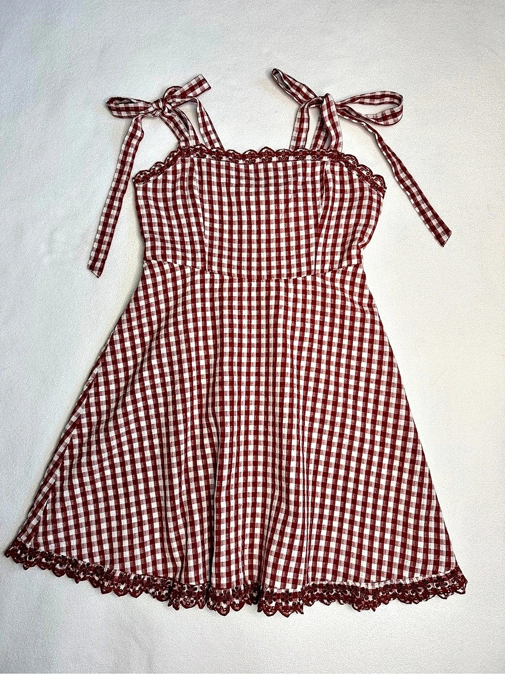 American Eagle Red White Gingham Mini Dress Size XS
